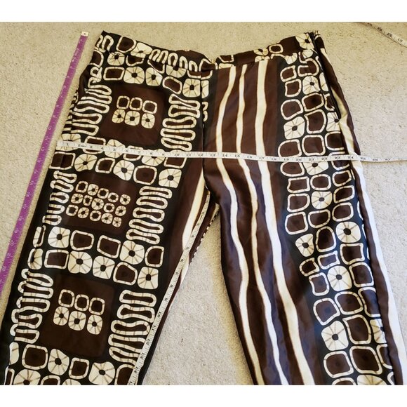 Grass-fields African Mixed Print Plus Size Pants  Side Zip Pockets US Sz 18* EUC - Picture 5 of 11